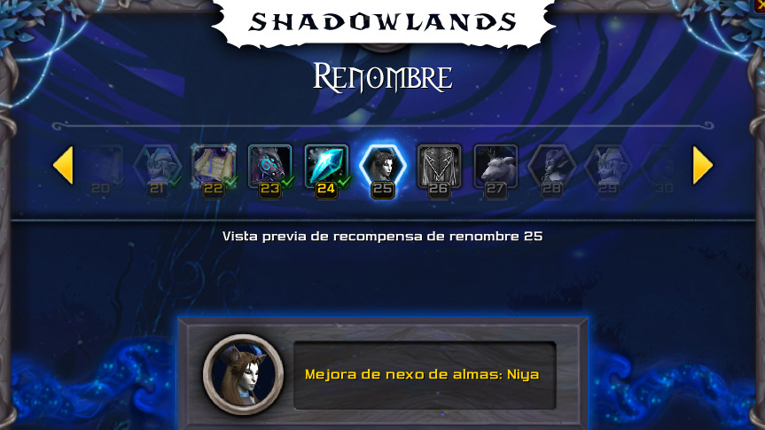Calendario de Renombre en Shadowlands