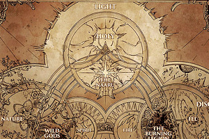 Ilustración de la Cosmología de World of Warcraft hecha a mano