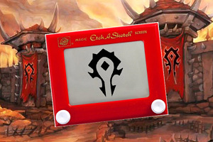 Orgrimmar dibujado en la Pizarra mágica Telesketch