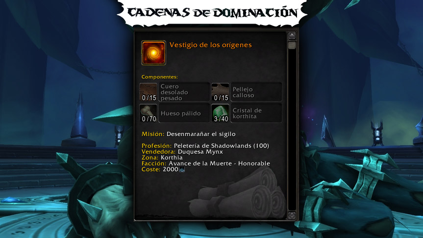 Cómo mejorar los legendarios en Cadenas de Dominación
