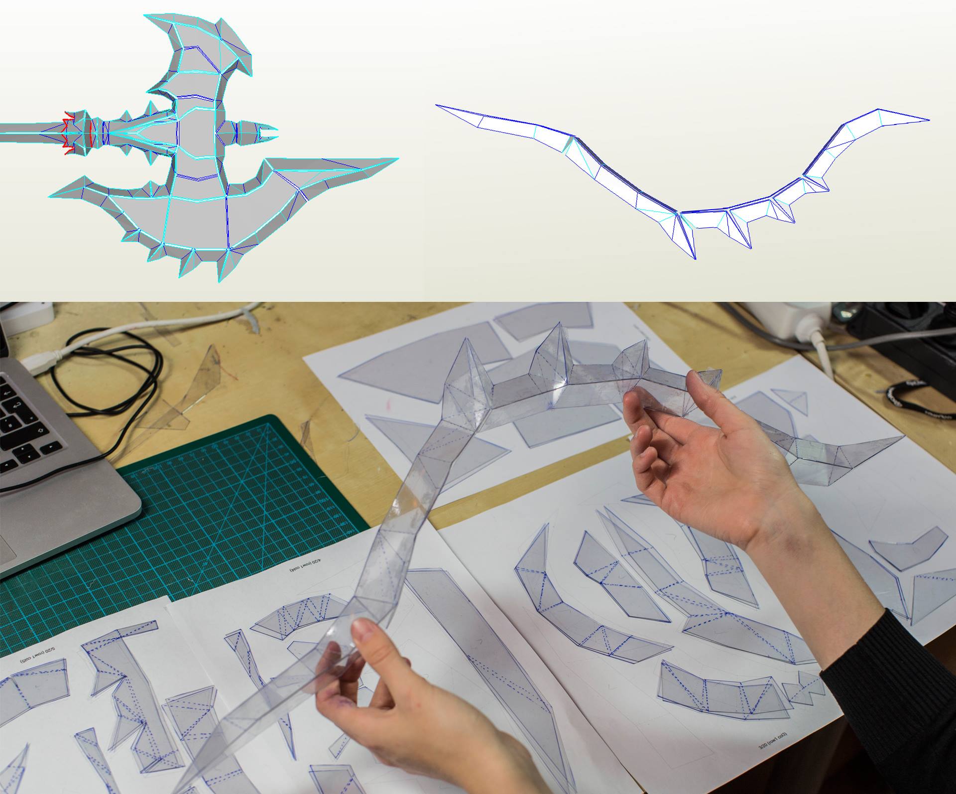 Prop de Shadowmourne con luces por la cosplayer Kamui Prop de Shadowmourne con luces por la cosplayer Kamui